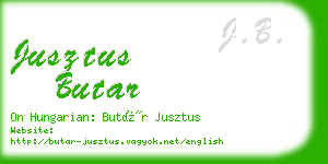 jusztus butar business card